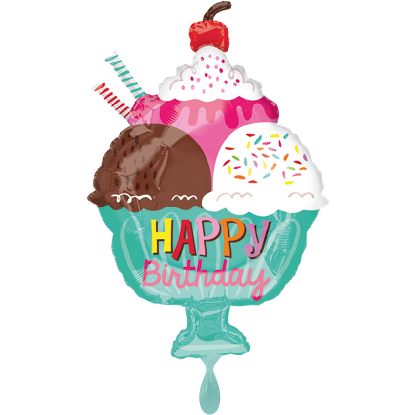 1 Ballon - Ice Cream Sundae HBD