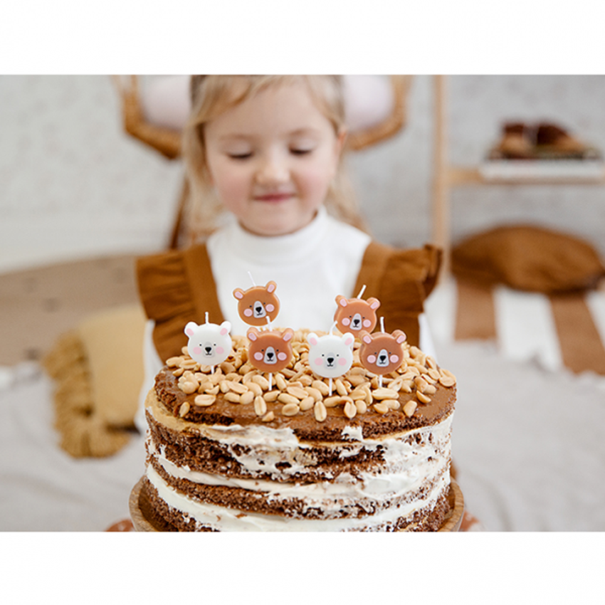 6 Kuchenkerzen - Bear