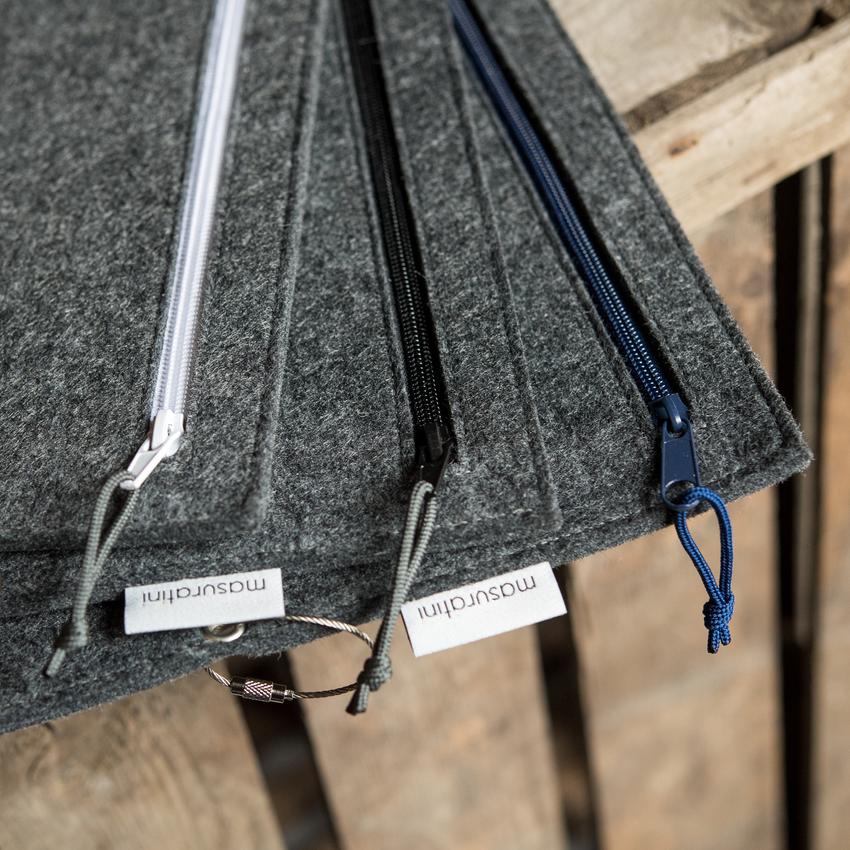 Grey music bag - slim model / Graue Notentasche - flaches Modell aus Designfilz