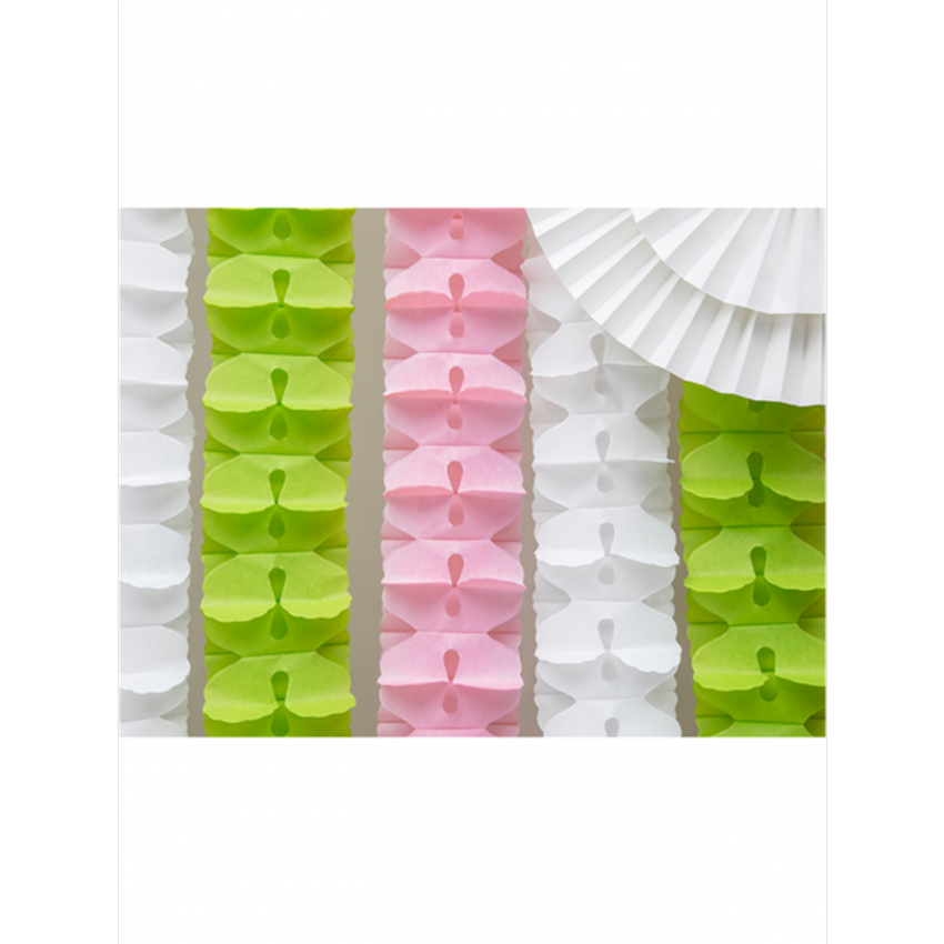 1 Papiergirlande - 3m - Weiß