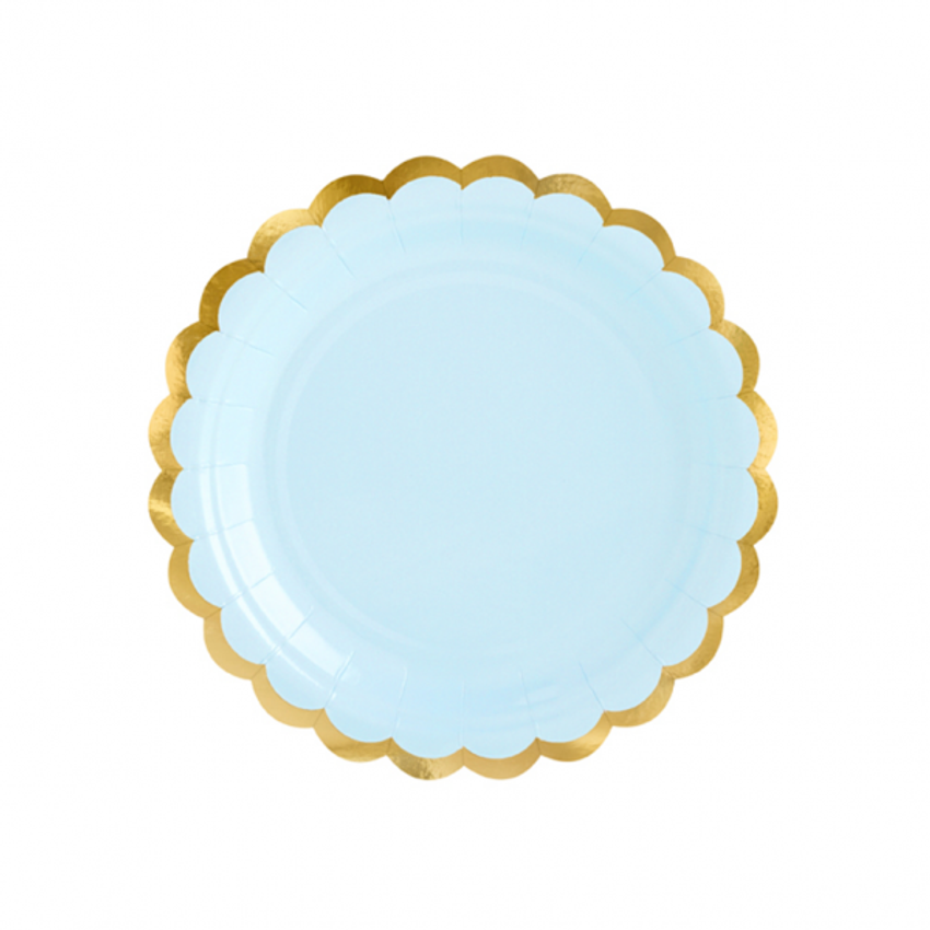 6 Pappteller Trend - Ø 18cm - Pastell Hellblau