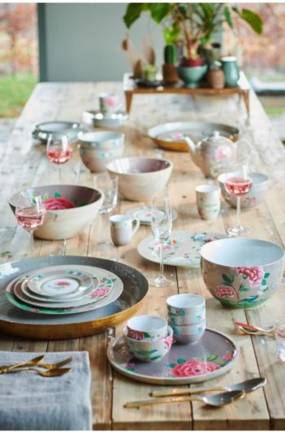 Blushing Birds Set, 2 Cappuccino Tassen & Untertassen, Farbe: Khaki, Geschenkset kaufen bei Deko Tirol 