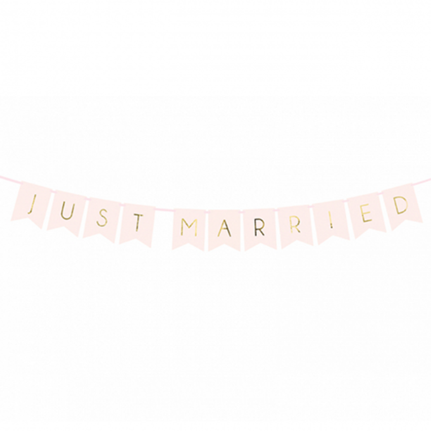 1 Bannergirlande - Just Married - Rosa