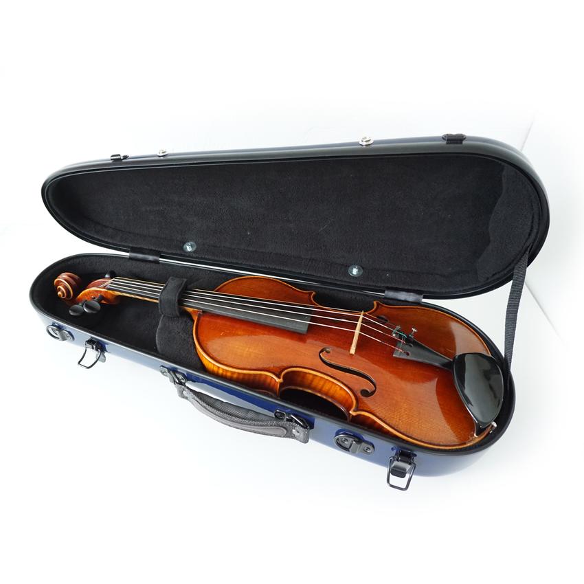 Set: Blue violin flight case, LOVE tape, bow case / Dunkelblaues Violin Travel Case, blaue LOVE-Bänder, Bogenetui