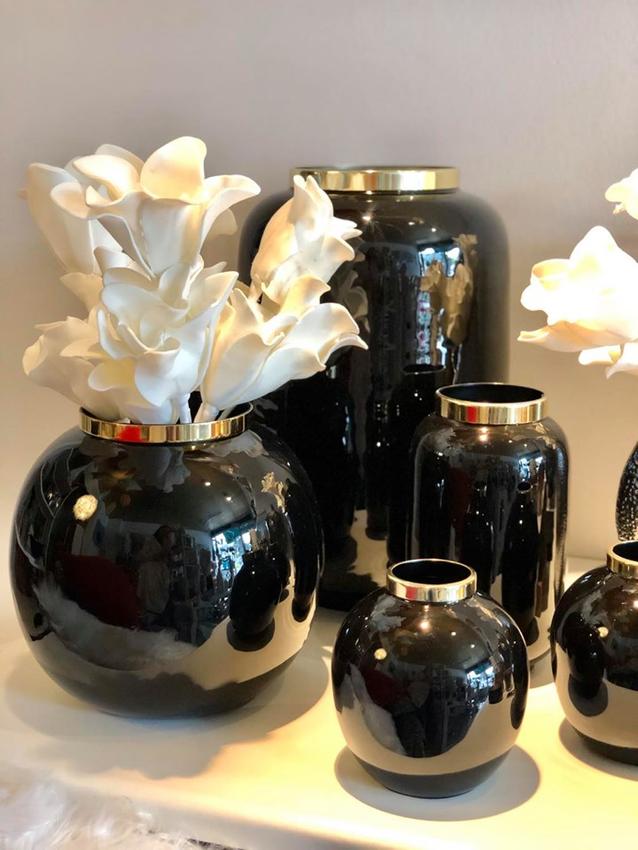 Vase Saigon, Metall Ring schwarz/gold (Gr. L) kaufen | Deko Cchillisy Home Tirol online kaufen