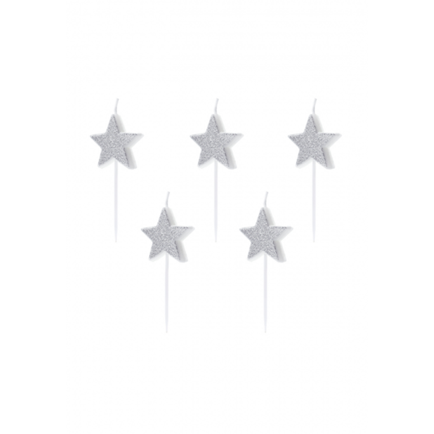 5 Kuchenkerzen - Stars