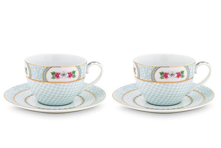  Cappuccino Tassen & Untertassen, 2er Set, Blushing Birds White – Pip Studio 
