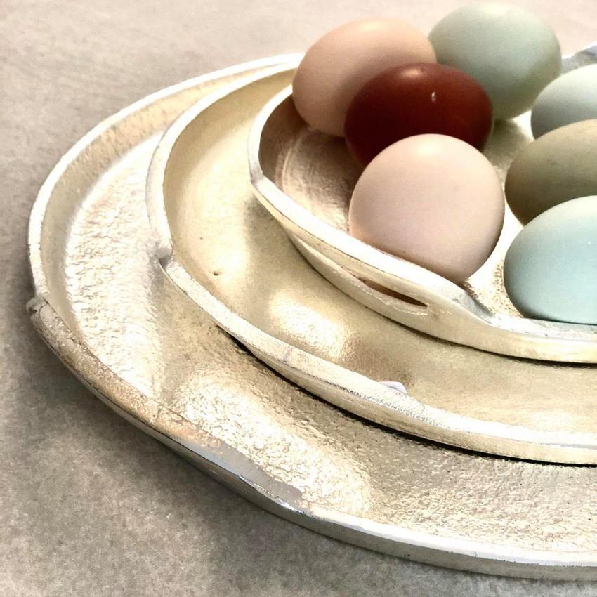 Tablett Silber Look, rund, Größe S mit 22 cm Durchmesser