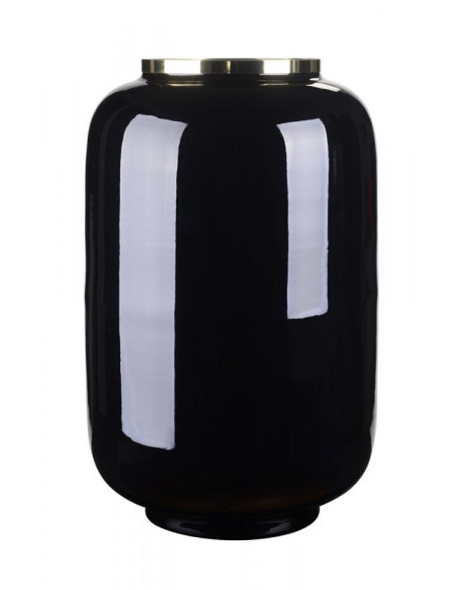 Vase Saigon, Metall Ring schwarz/gold, Gr. L