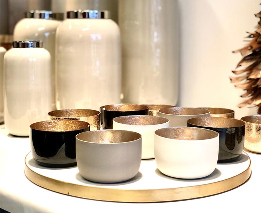 Windlicht Sandstone Nudegold, S, Madras