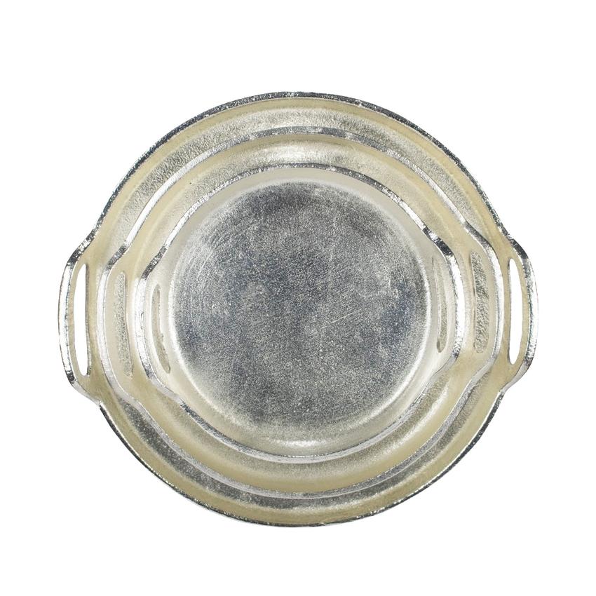 Tablett Silber Look, rund