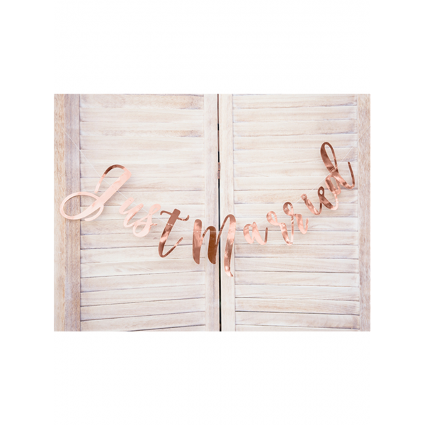 1 Bannergirlande - Just Married - Rosegold