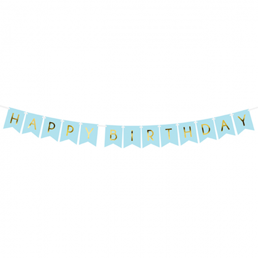 1 Bannergirlande - Happy Birthday - Hellblau