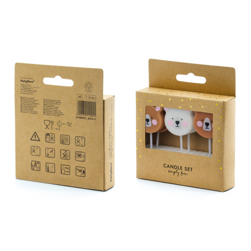 6 Kuchenkerzen - Bear