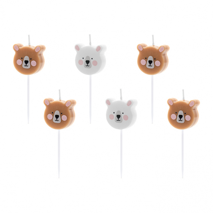 6 Kuchenkerzen - Bear