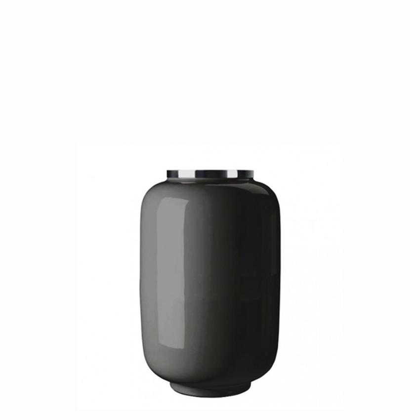 Vase Saigon, Metall Ring dunkelgrau/silber (Gr.S)