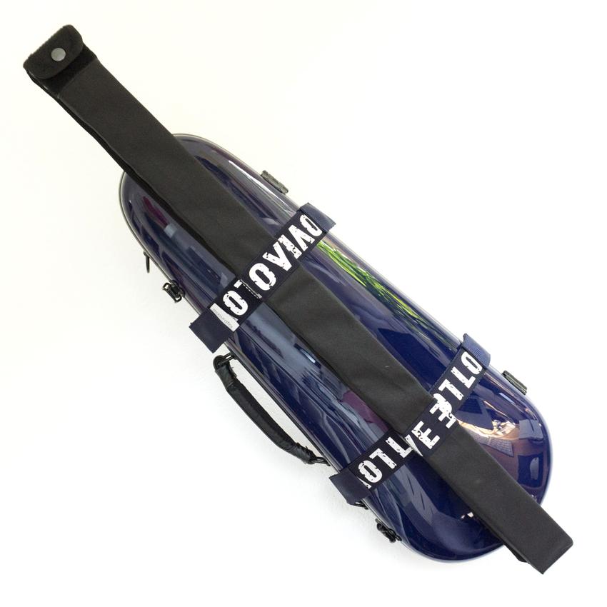 Set: Blue violin flight case, LOVE tape, bow case / Dunkelblaues Violin Travel Case, blaue LOVE-Bänder, Bogenetui