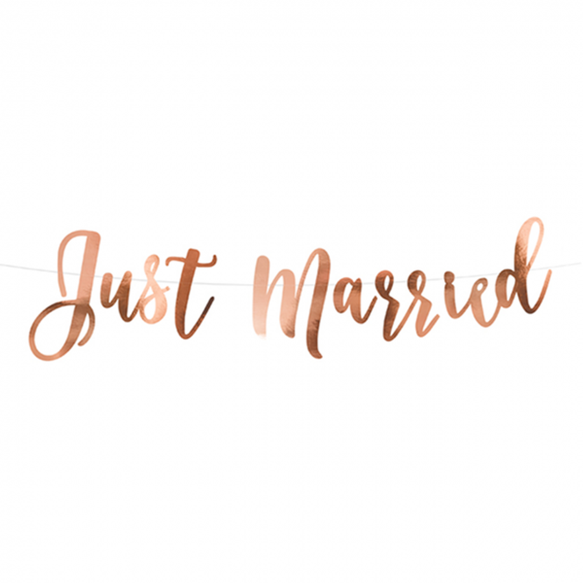 1 Bannergirlande - Just Married - Rosegold