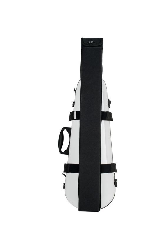 Set: White violin flight case, black tape, bow case / Weißes Violin Travel Case, schwarze Bänder, Bogenetui
