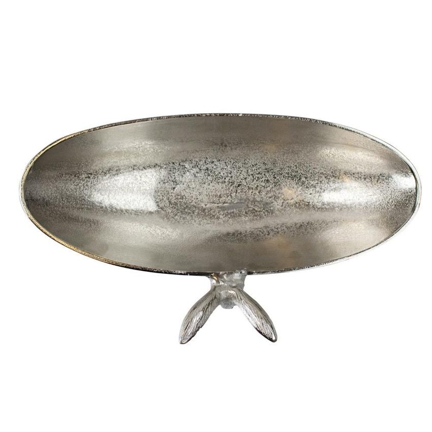 ​Schale Hase in Silber aus Aluminium als wunderschöne Dekoidee zu Ostern.