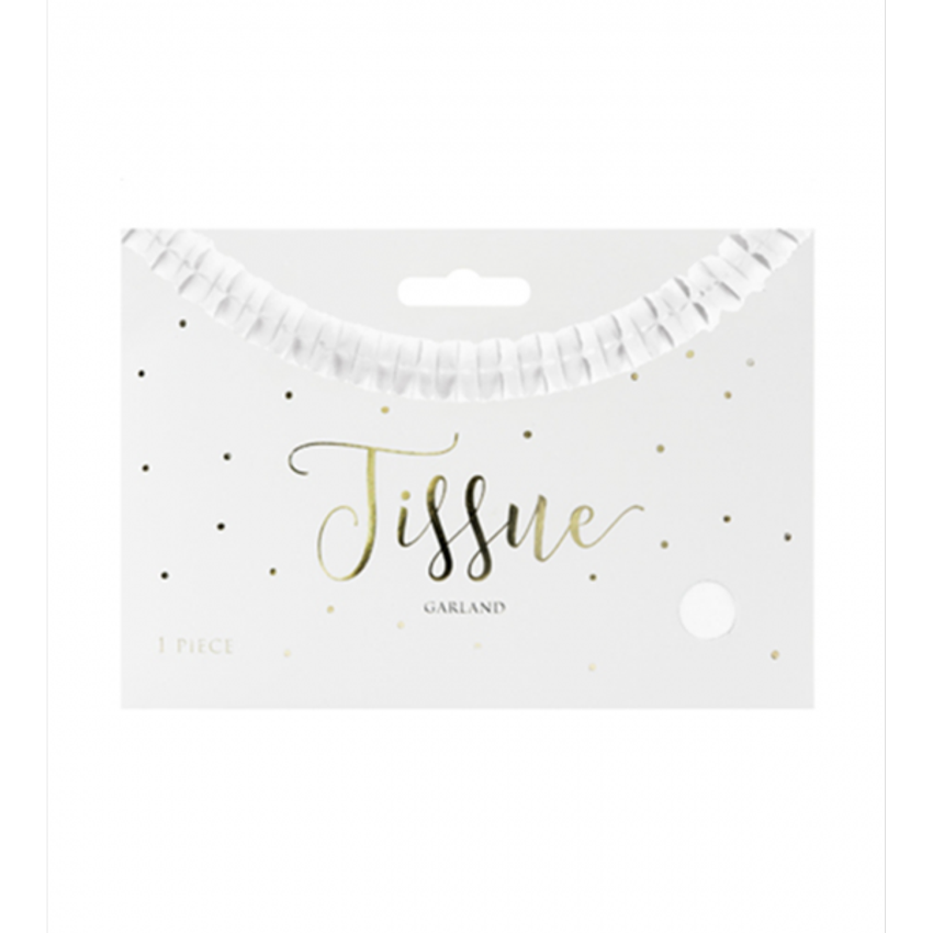 1 Papiergirlande - 3m - Weiß