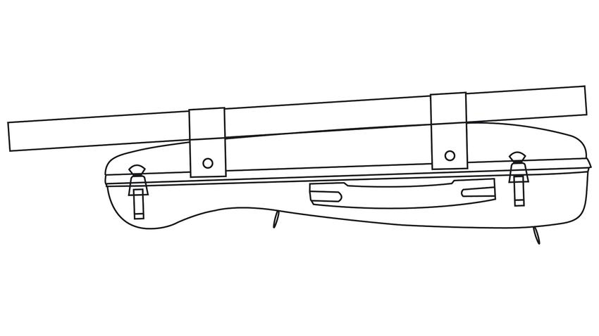 Set: Blue violin flight case, LOVE tape, bow case / Dunkelblaues Violin Travel Case, blaue LOVE-Bänder, Bogenetui