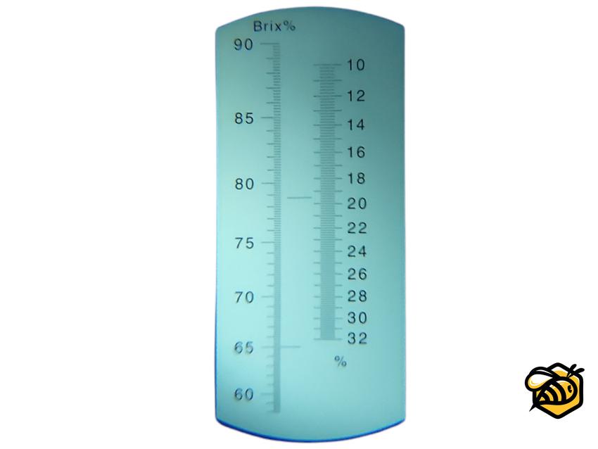 Refraktometer zum Messen des Wassergehalts von Honig - Honig-Refraktometer Skala Zuckergehalt Wassergehalt