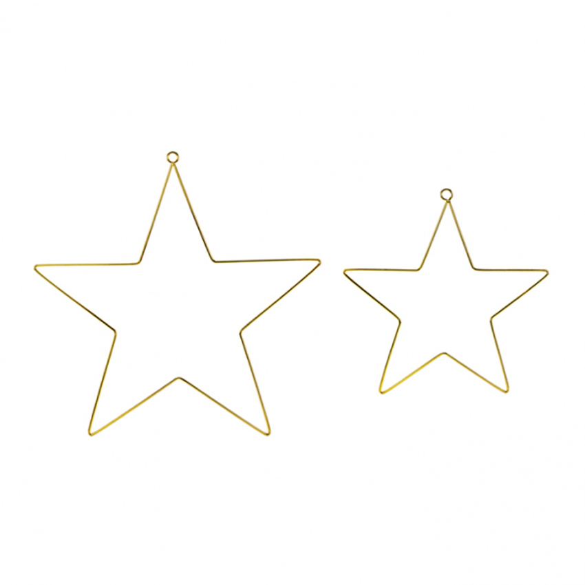 1 Dekoset - Hanging - Mixed Stars Metal - Gold