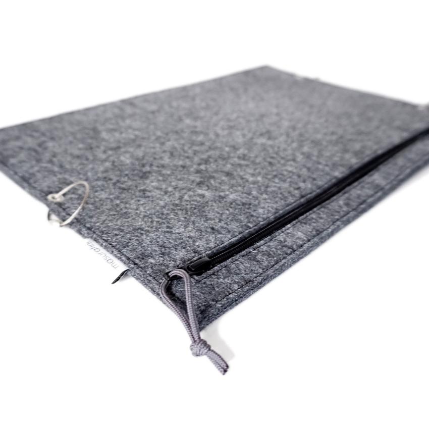 Graue Notentasche - flaches Modell aus Designfilz