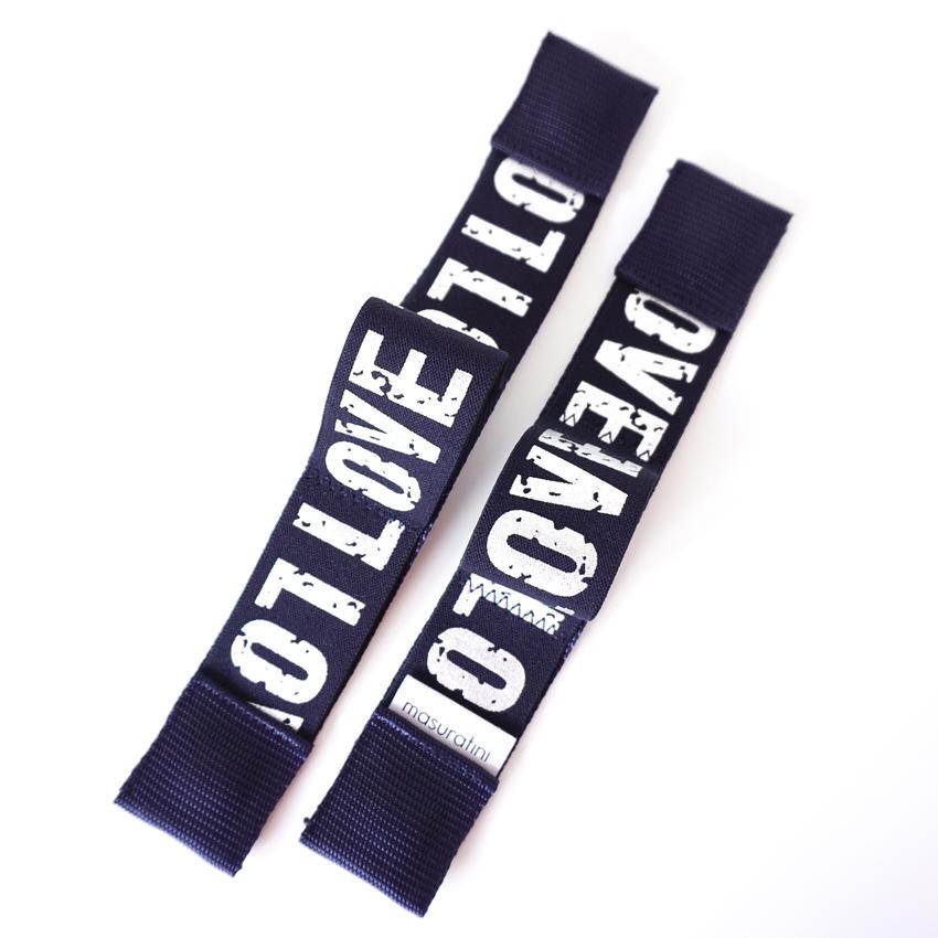 Set: Blue violin flight case, LOVE tape, bow case / Dunkelblaues Violin Travel Case, blaue LOVE-Bänder, Bogenetui