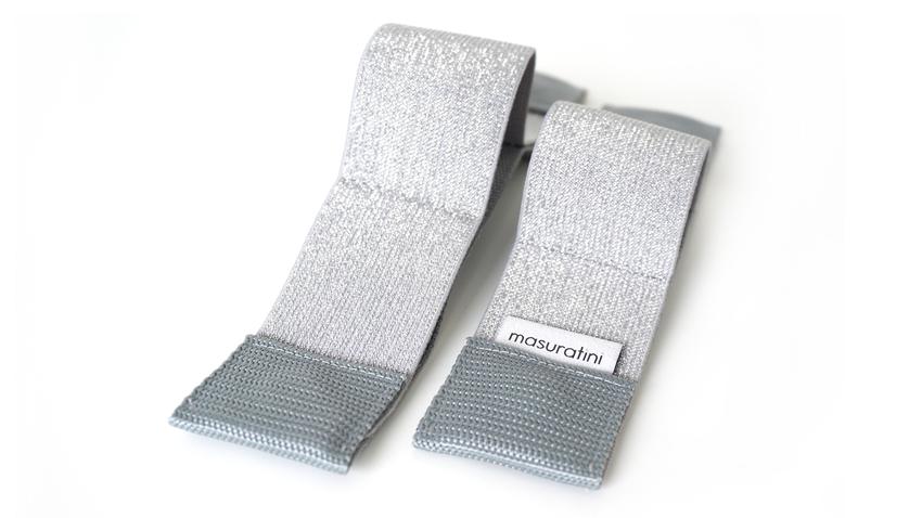 Glitzernde Bogenhalter in silber für das masuratini Violine Flight Case.