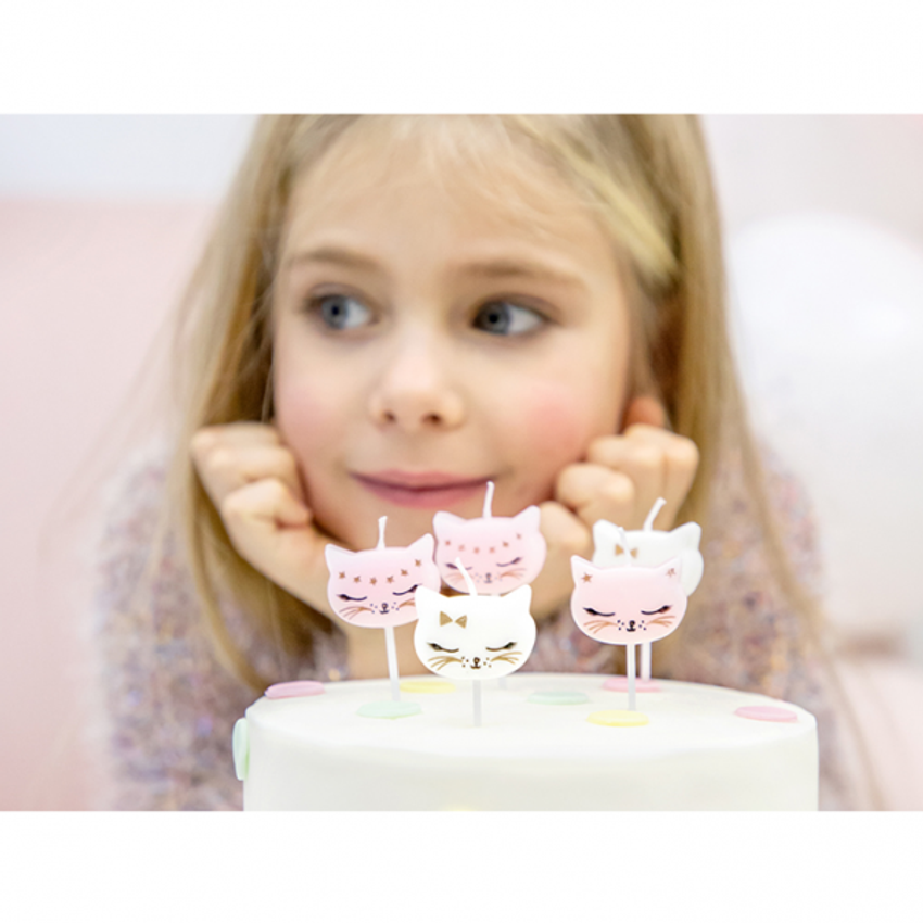 6 Kuchenkerzen - Cat