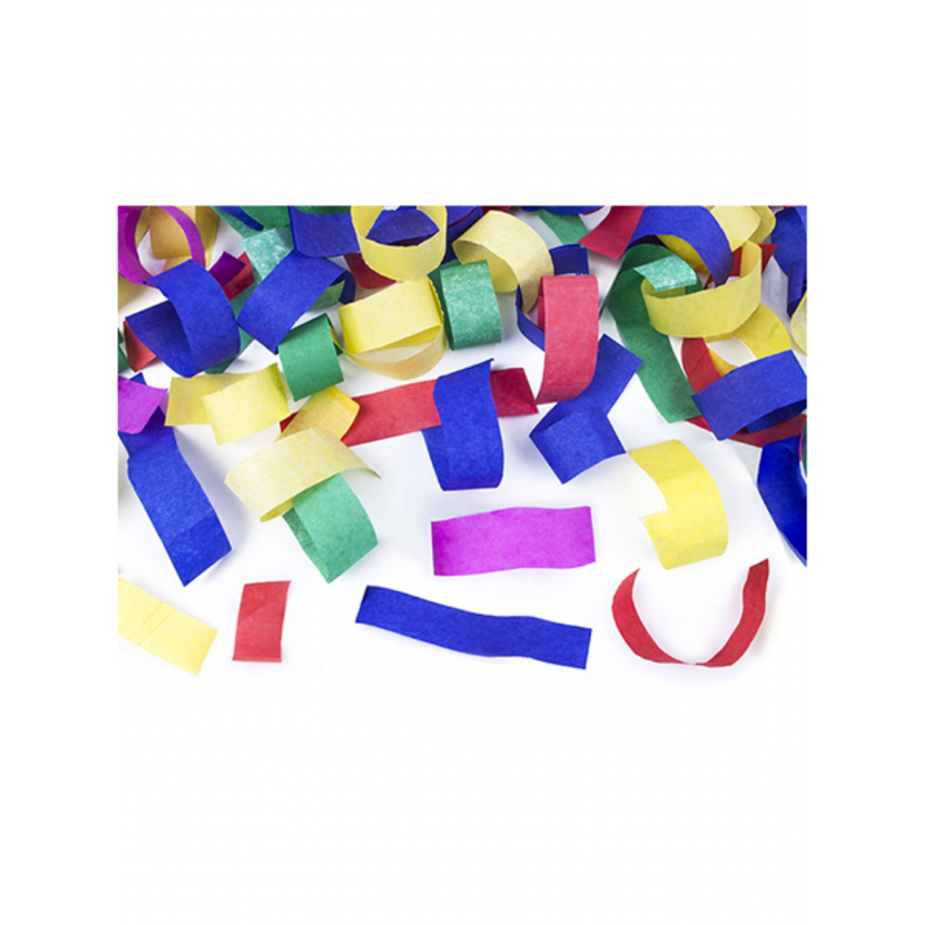 1 Konfettikanone XS - 20cm - Papier - Streifen - Bunt