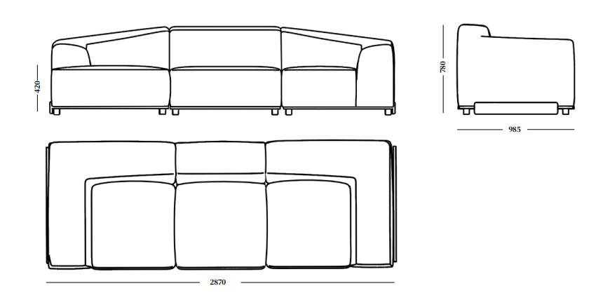 3-Sitzer-Sofa SAILER