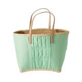 Rice Korbtasche aus Raffia - Medium (Grün)