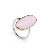 EDELSTEINRING IN SILBER MIT GROßEM OVALEN MOTIV IN ROSA