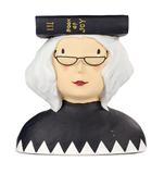 Baden Ladykopf mit Brille und Buch 25 cm