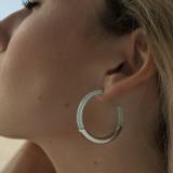 GROSSE CREOLEN IM SILBER-BLAUEN HARZ-DESIGN