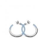 GROSSE CREOLEN IM SILBER-BLAUEN HARZ-DESIGN