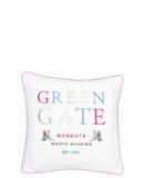 Greengate Kissenhülle Baumwolle bestickt GREENGATE MOMENTS WHITE  40X40CM