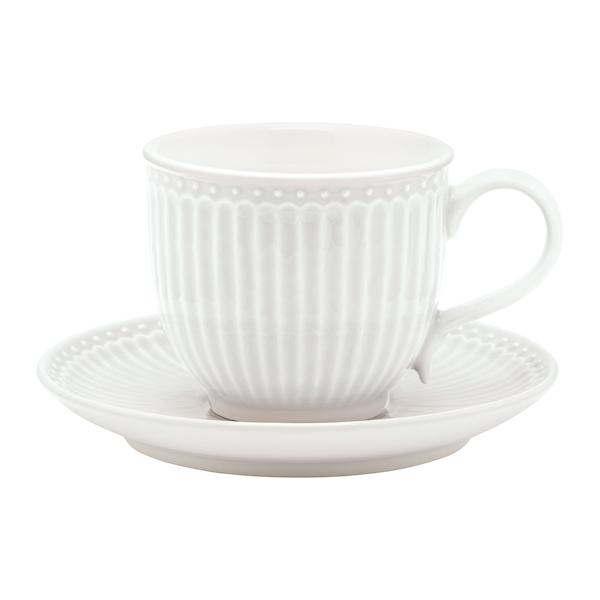 Greengate Cup and saucer Alice pale white