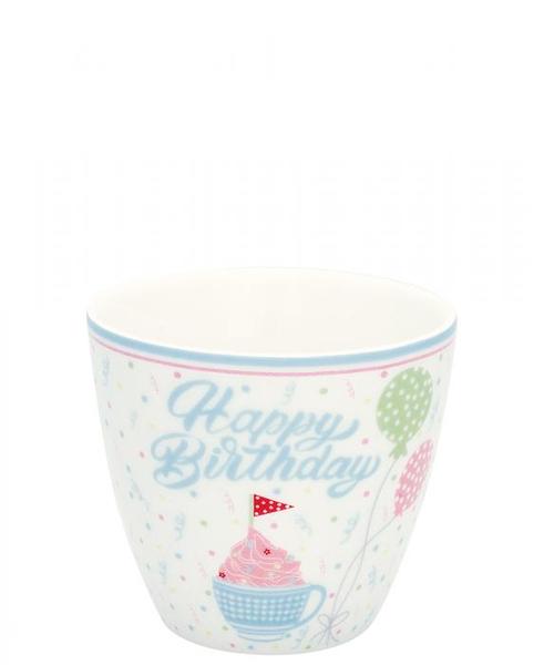 Greengate Latte Cup Alma Birthday white 