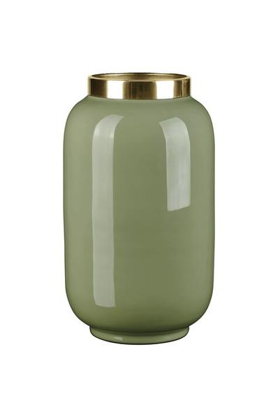 Saigon, Vase mit Metallring, S(H23cm), yucca/gold