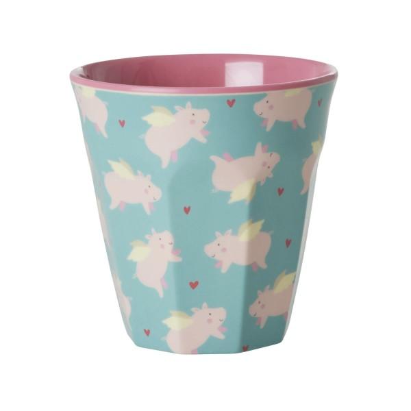 rice Melamin Becher "Flying Pig" - M 