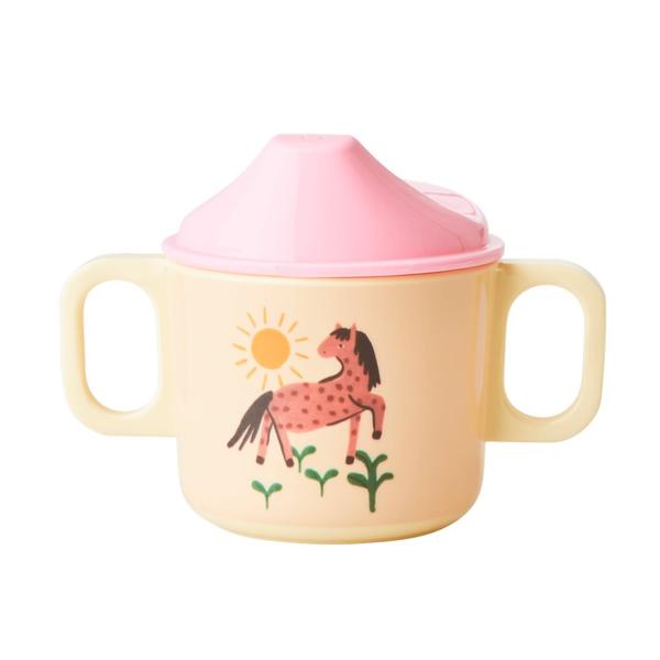 Rice MELAMIN BABYBECHER - ROSA Pferdchen 