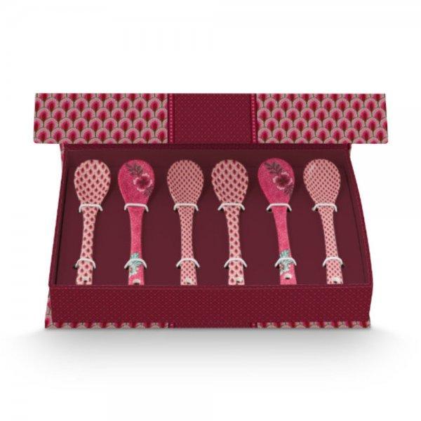 Geschenkset Teelöffel Oriental Flower Festival Dark Pink 13cm