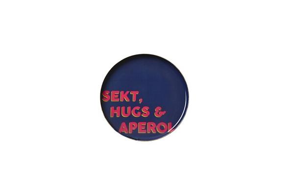 LOVE TRAYS, DEKOTABLETT, S, SEKT, HUGS & APEROL, RUND, BLAU