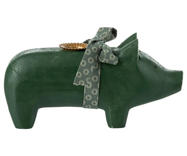 Schwein Kerzenhalter, Medium - Dark Green 