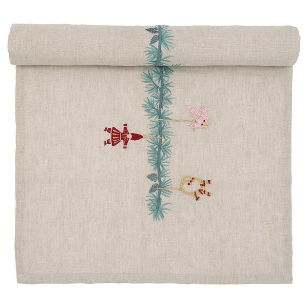 GreenGate Tischläufer Juana sand mit Stickerei