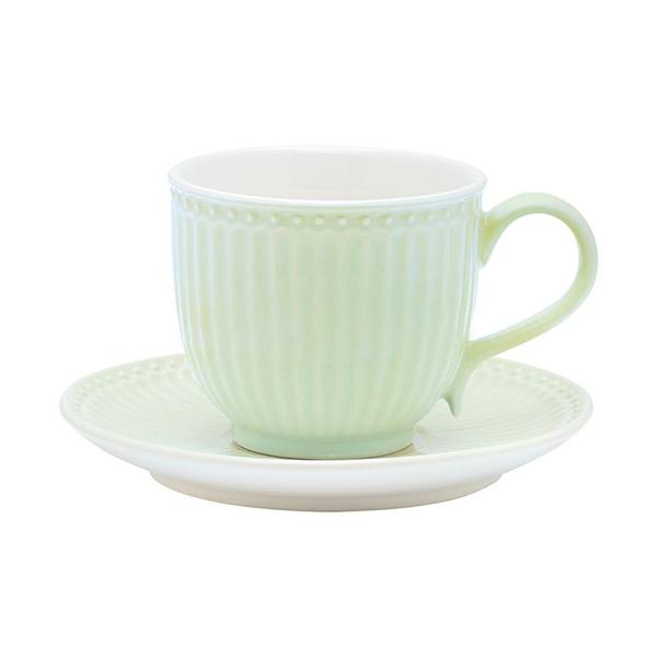 Greengate Tasse mit Untertasse pale green